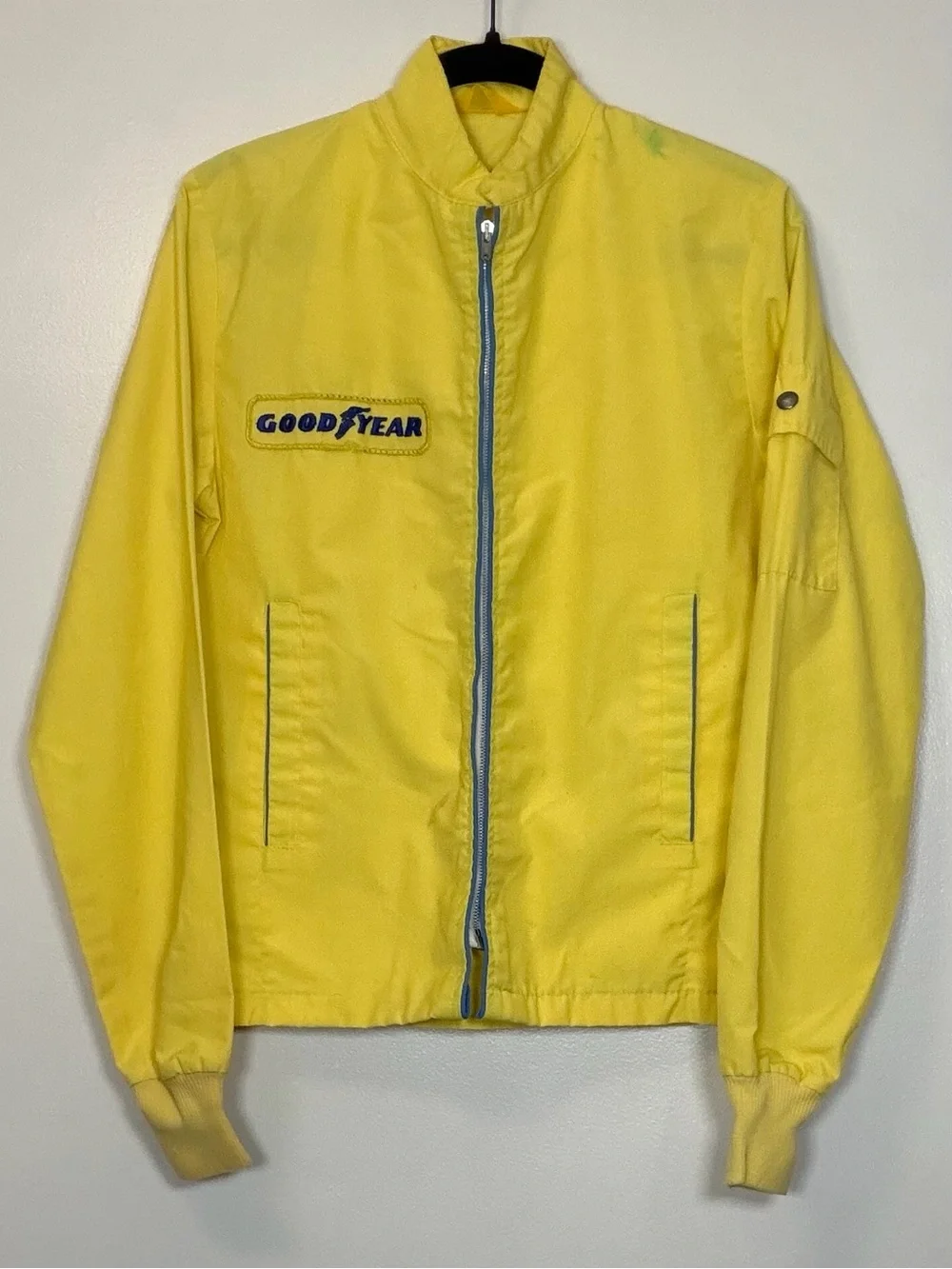 Vintage Goodyear Yellow Racing Zip-Front Jacket - Picture 1 of 6